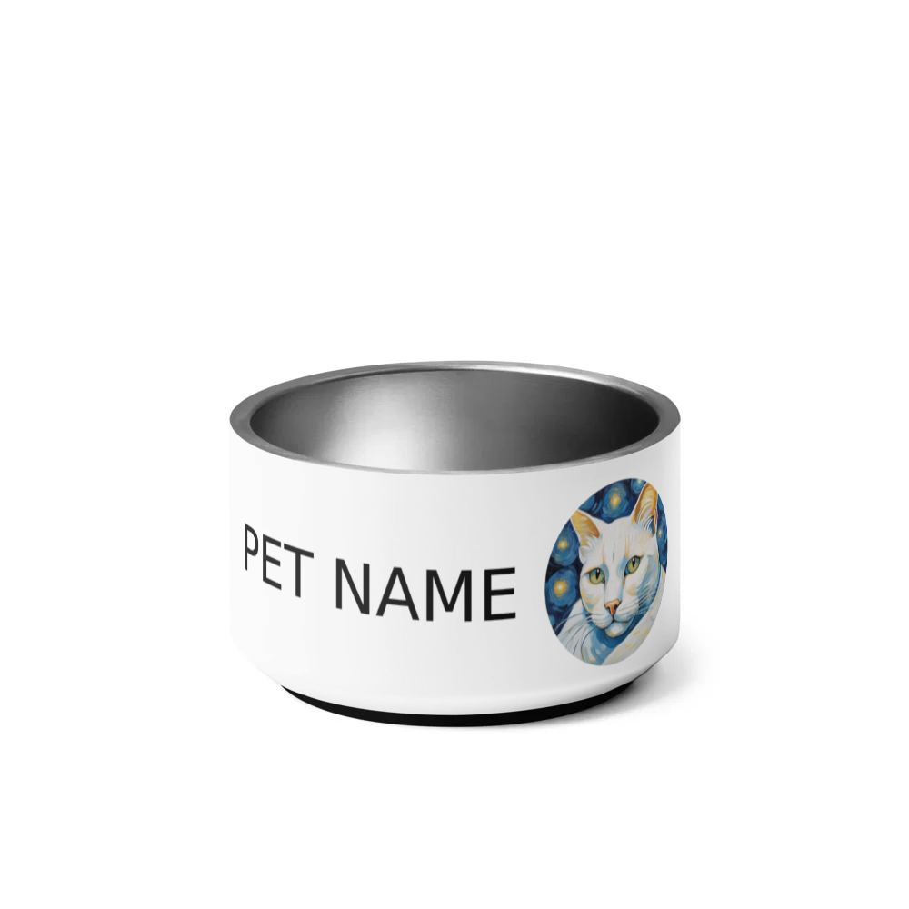 PugMug Custom White Exotic Cat Pet Bowl