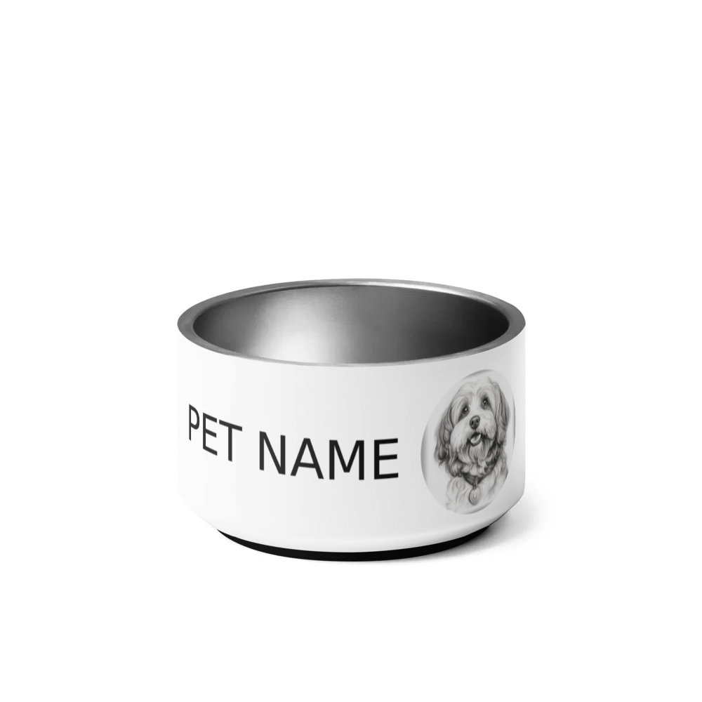 PugMug Custom White Havanese Dog Pet Bowl