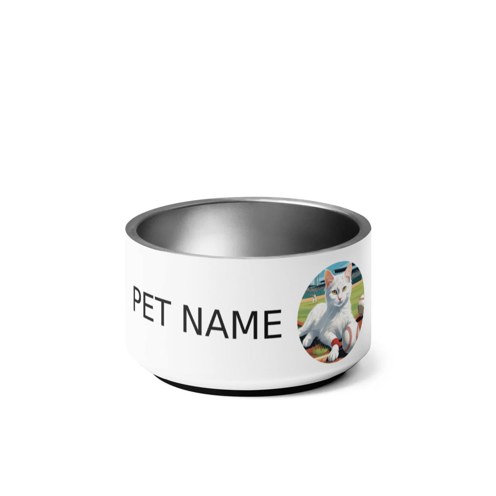 PugMug Custom White Companion Cat Pet Bowl