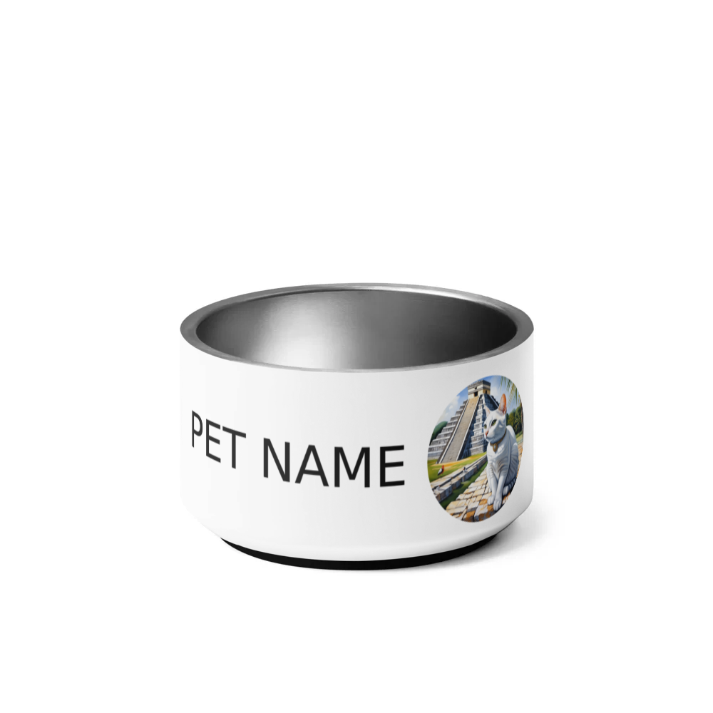 PugMug Custom White Companion Cat Pet Bowl
