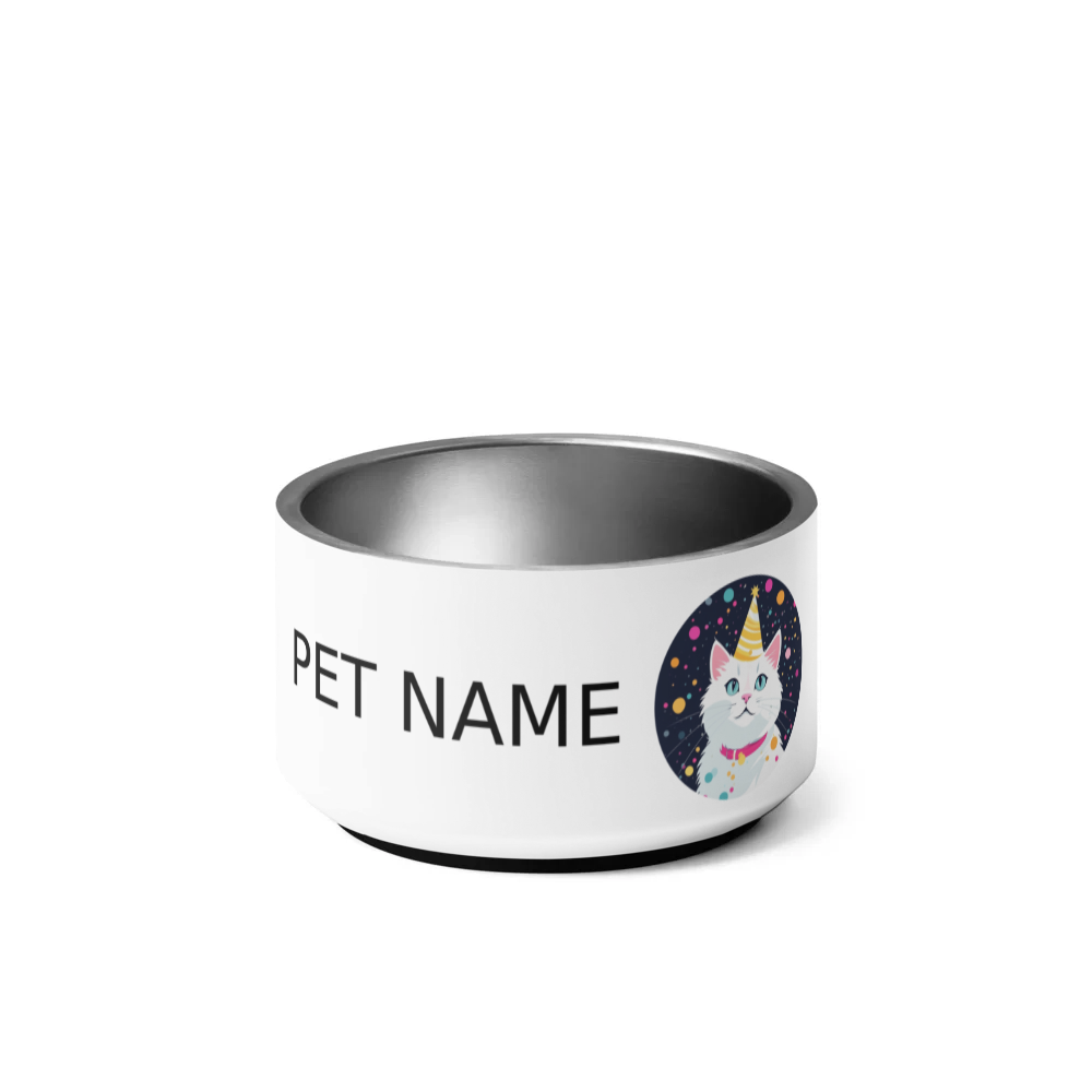 PugMug Custom White Companion Cat Pet Bowl