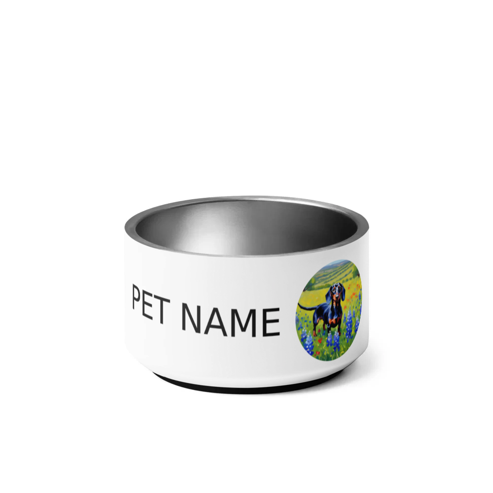 PugMug Custom Black Dachshund Pet Bowl