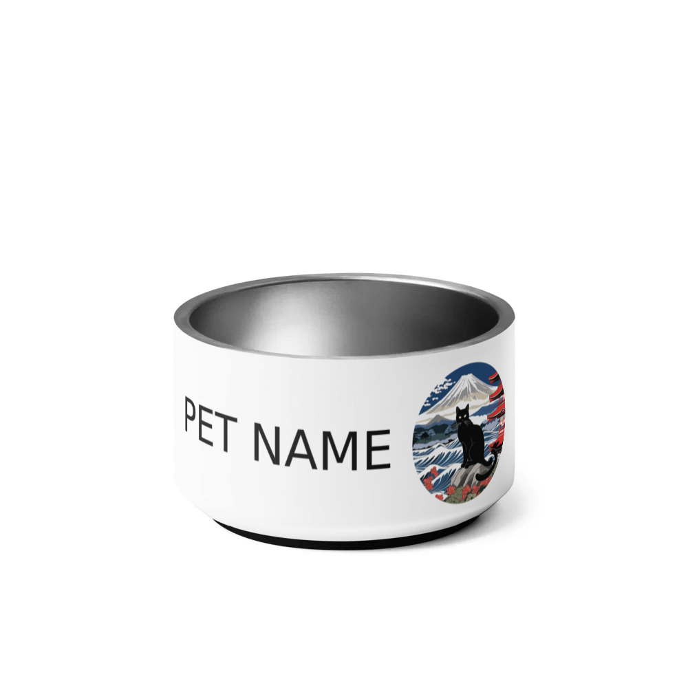 PugMug Custom Black American Shorthair Cat Pet Bowl