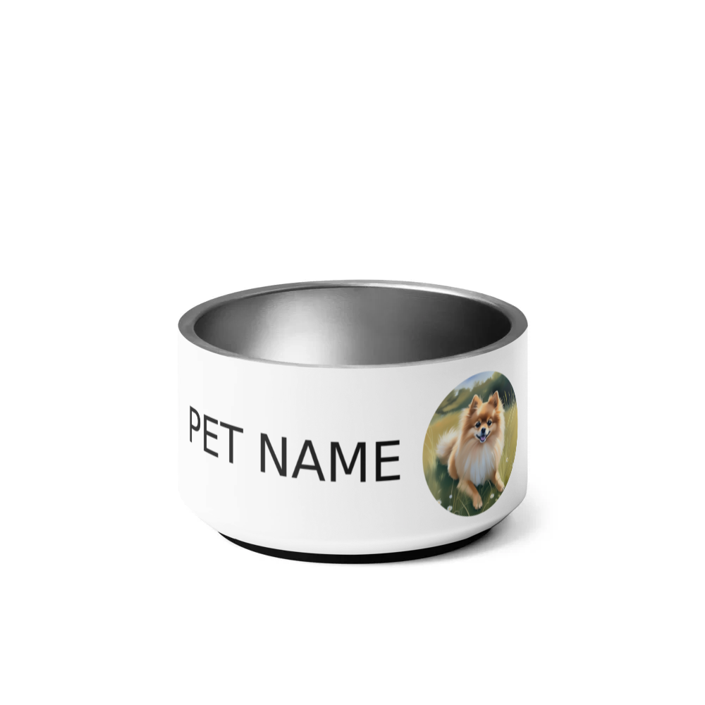 PugMug Custom Tan Pomeranian Pet Bowl