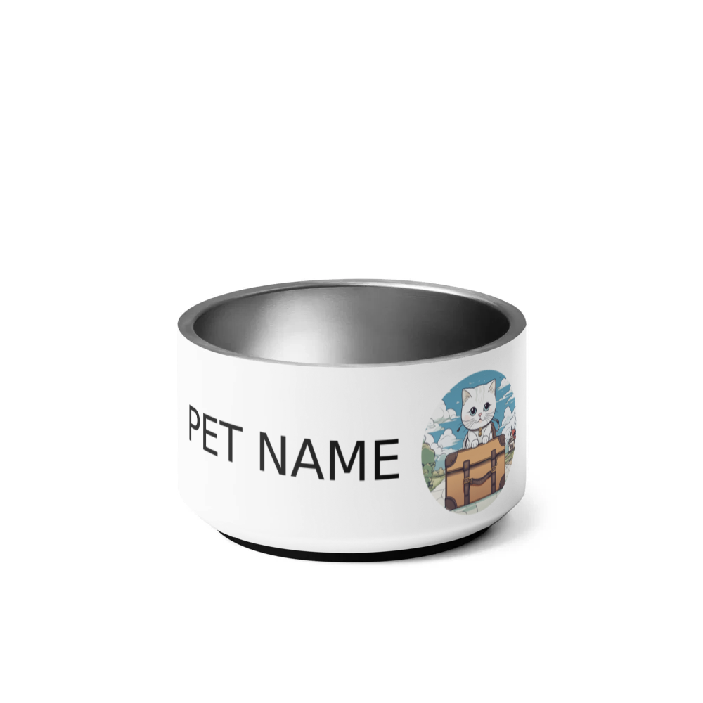 PugMug Custom White Scottish Fold Cat Pet Bowl