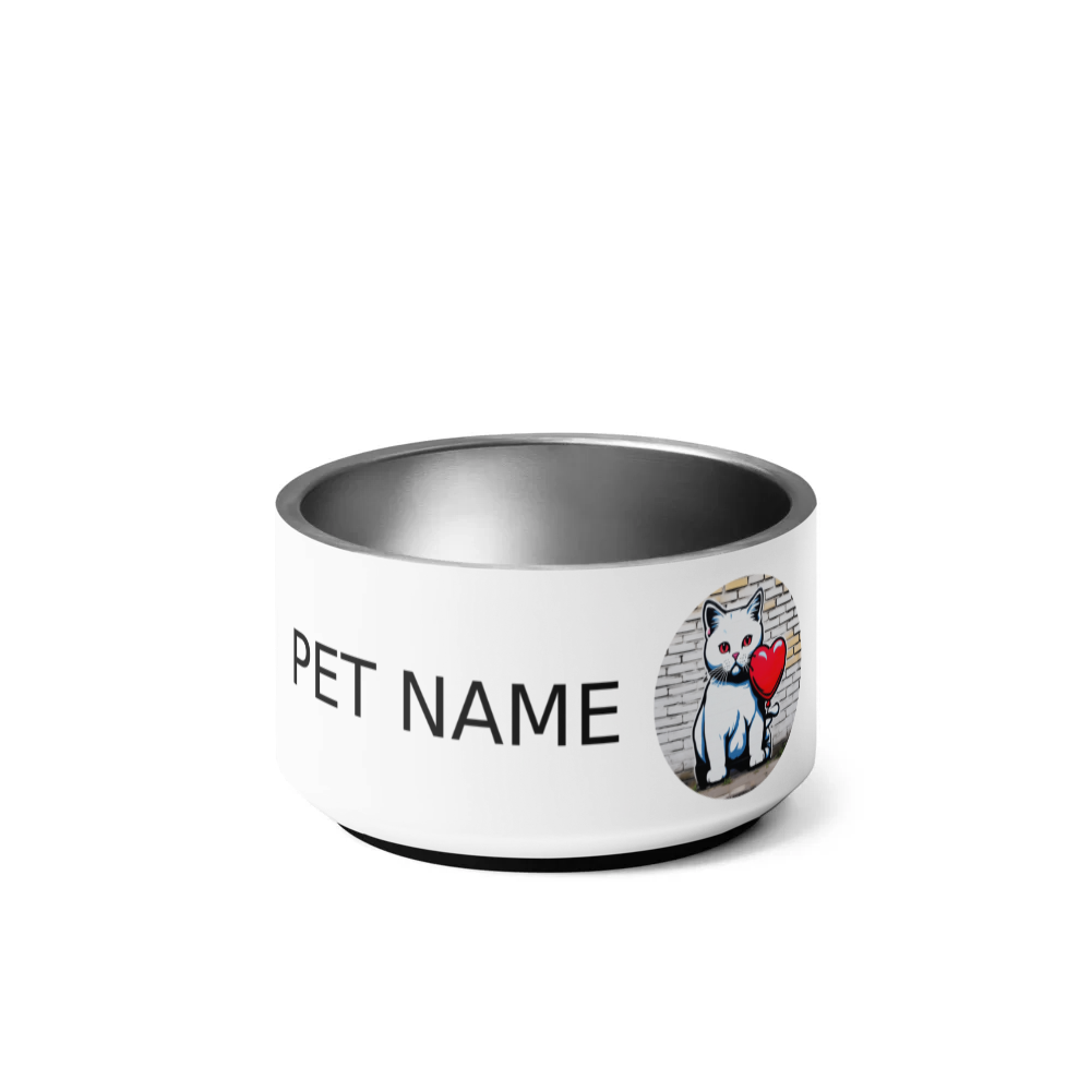 PugMug Custom White British Shorthair Cat Pet Bowl