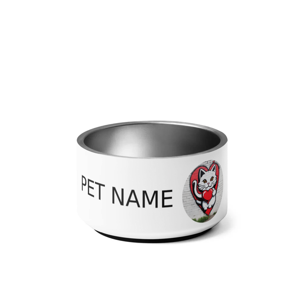 PugMug Custom White Companion Cat Pet Bowl