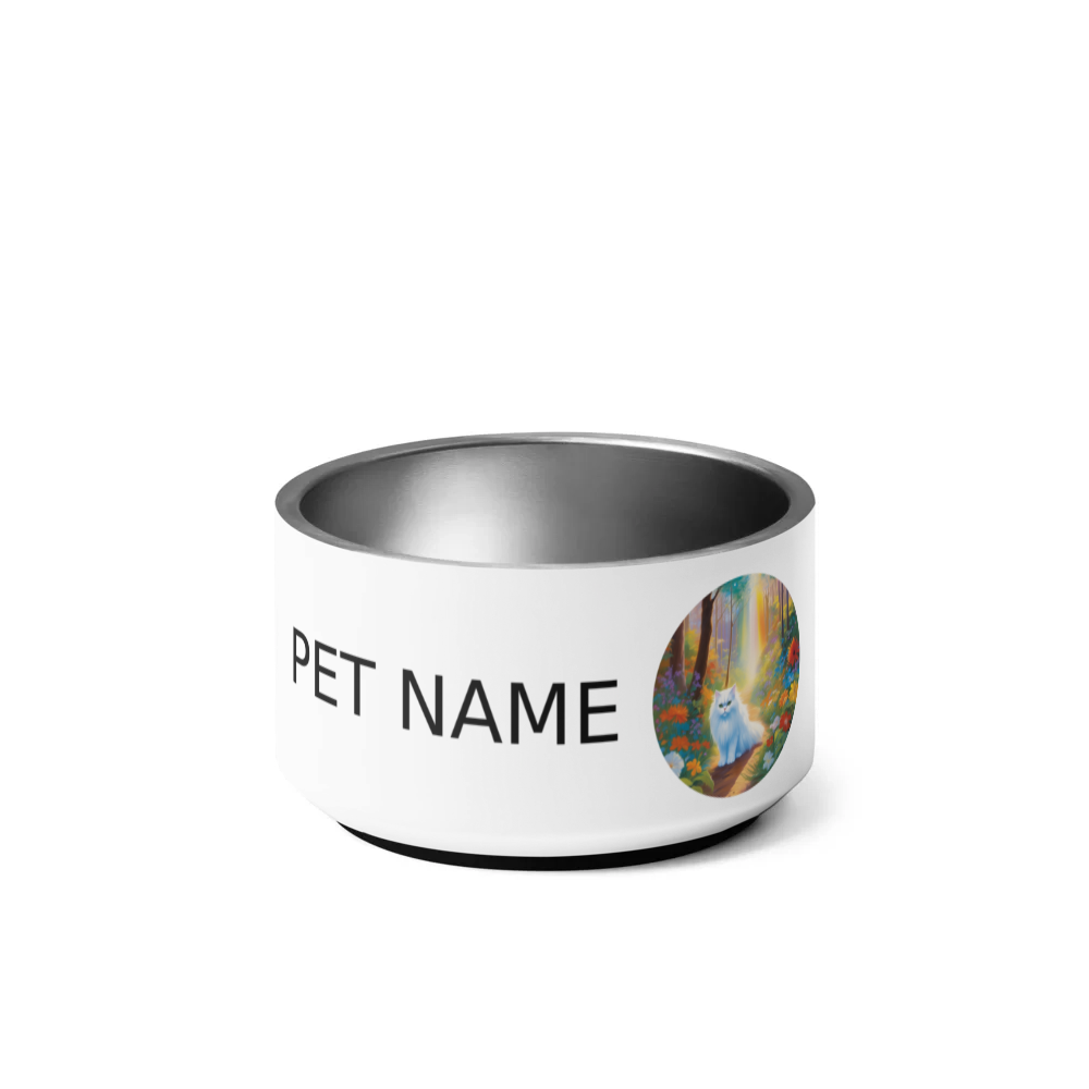 PugMug Custom White Persian Cat Pet Bowl