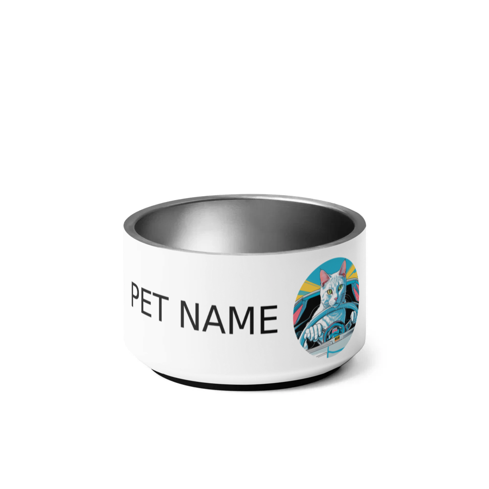 PugMug Custom White Companion Cat Pet Bowl