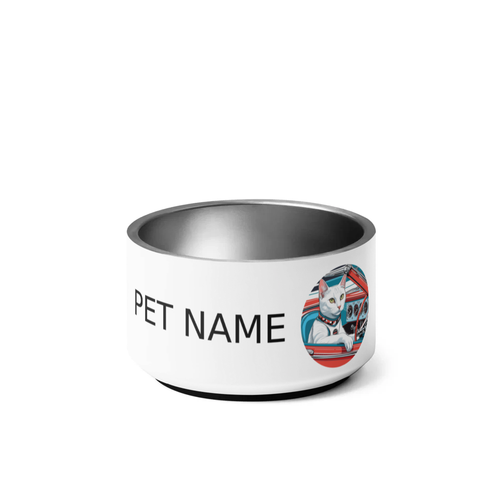 PugMug Custom White Companion Cat Pet Bowl