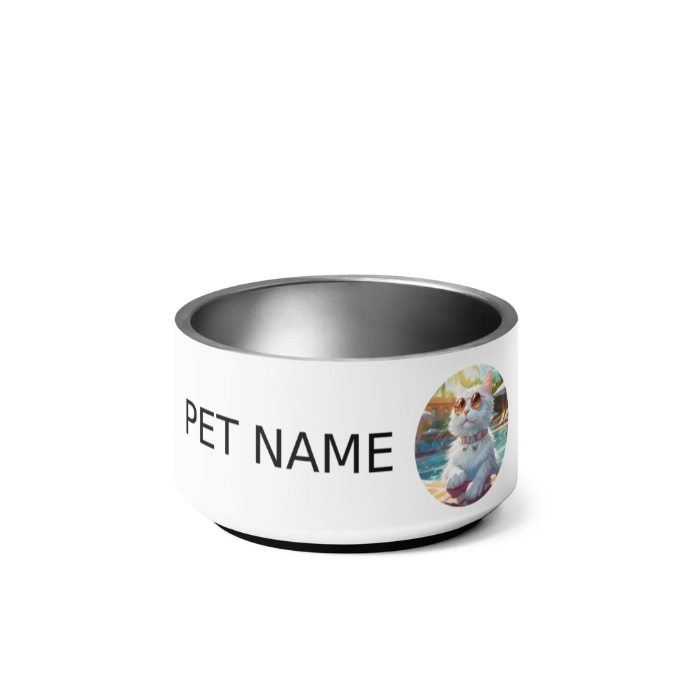 PugMug Custom White Companion Cat Pet Bowl