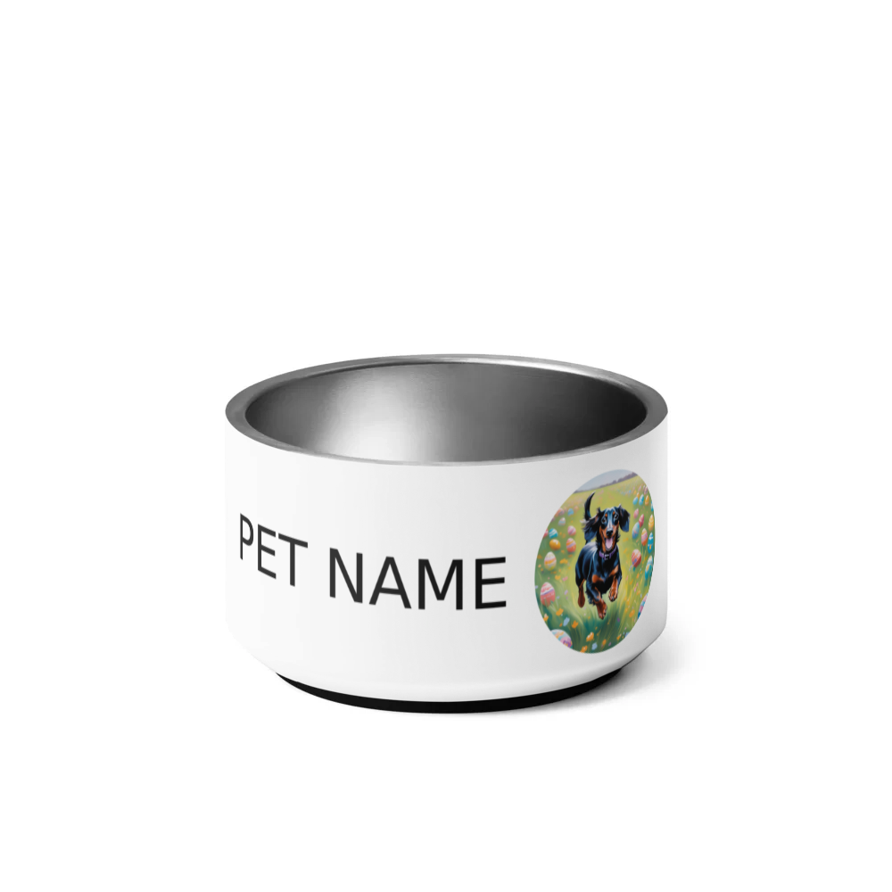 PugMug Custom Black Dachshund Pet Bowl