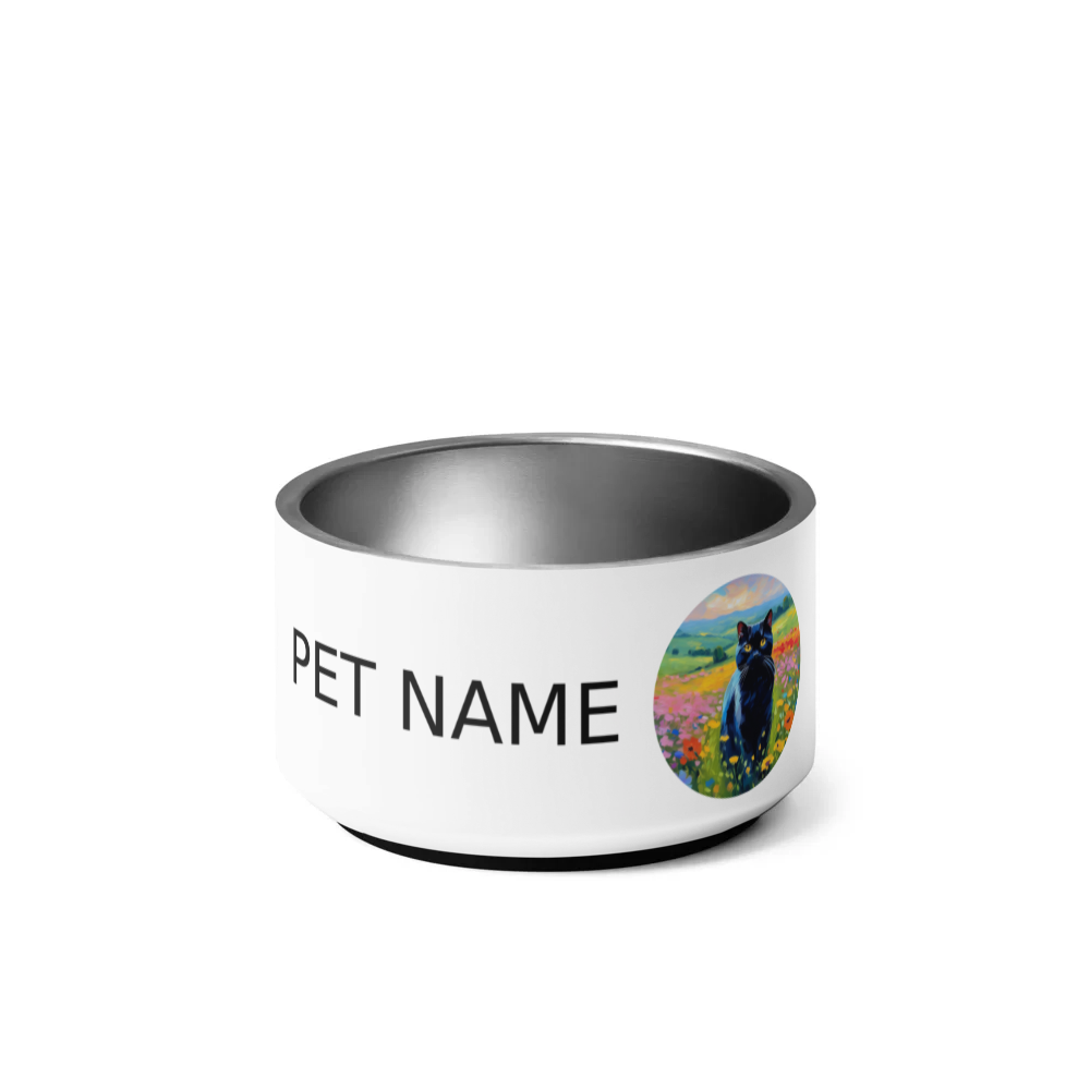 PugMug Custom Black Scottish Fold Cat Pet Bowl