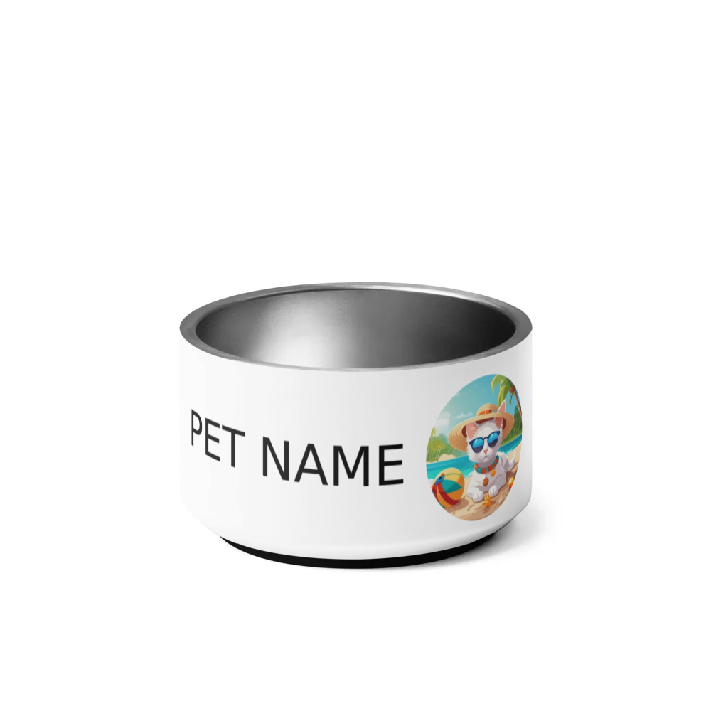 PugMug Custom White Companion Cat Pet Bowl