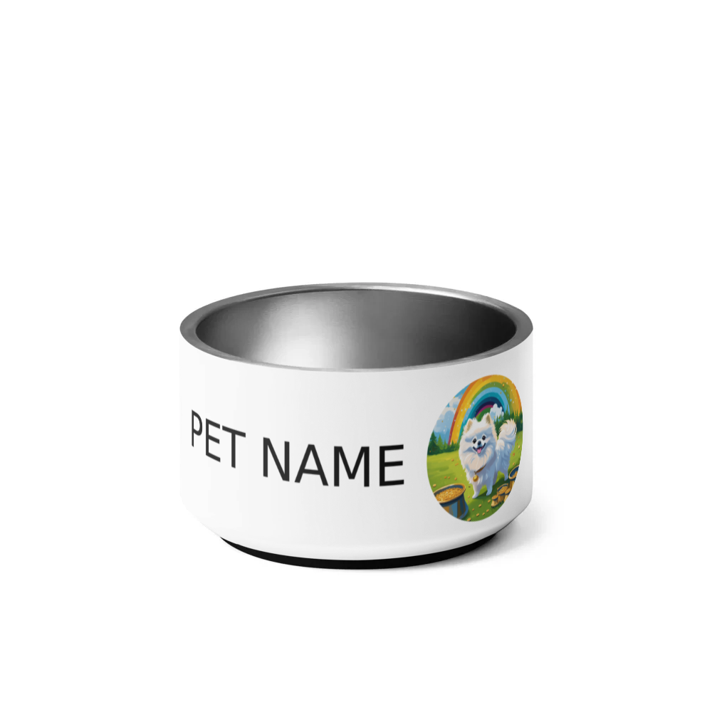 PugMug Custom White Pomeranian Pet Bowl