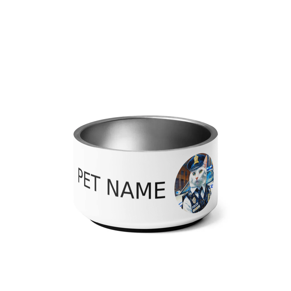 PugMug Custom White Companion Cat Pet Bowl