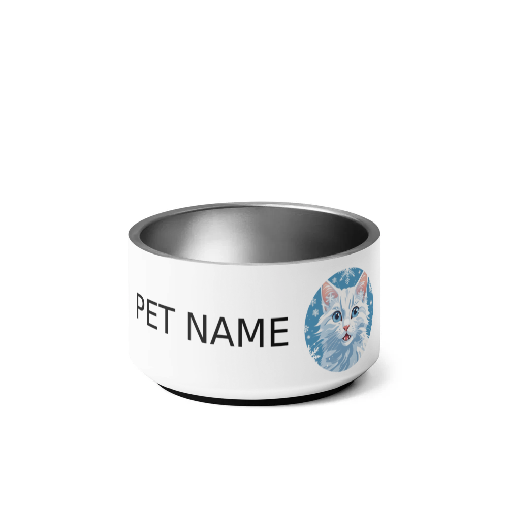 PugMug Custom White Companion Cat Pet Bowl