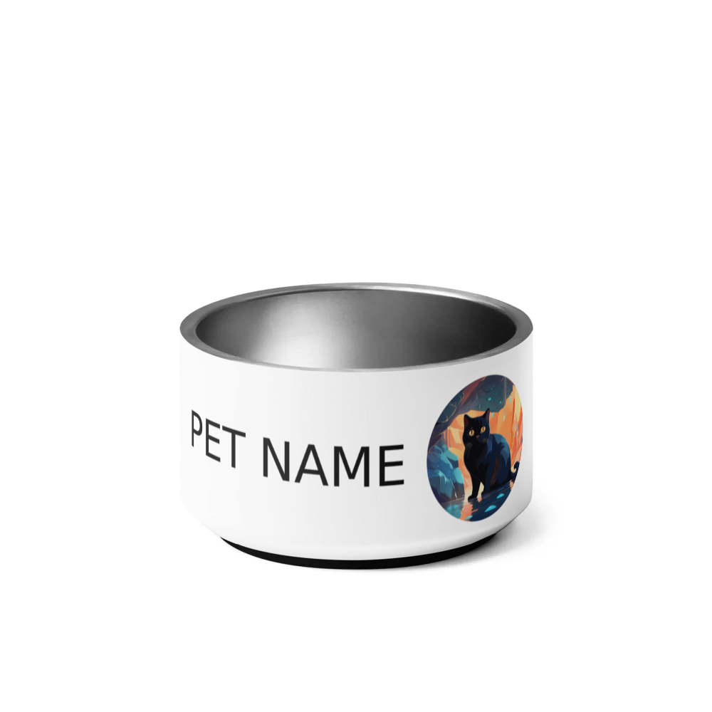 PugMug Custom Black British Shorthair Cat Pet Bowl