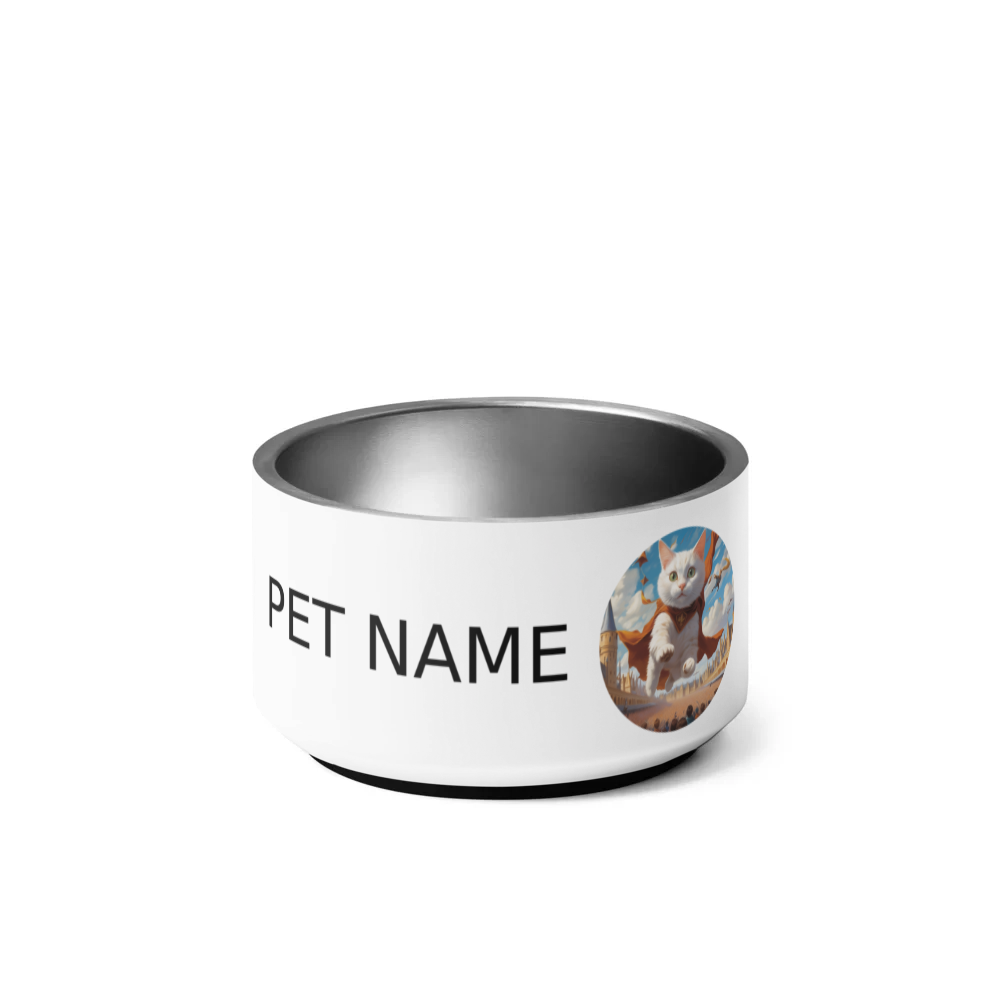 PugMug Custom White Companion Cat Pet Bowl