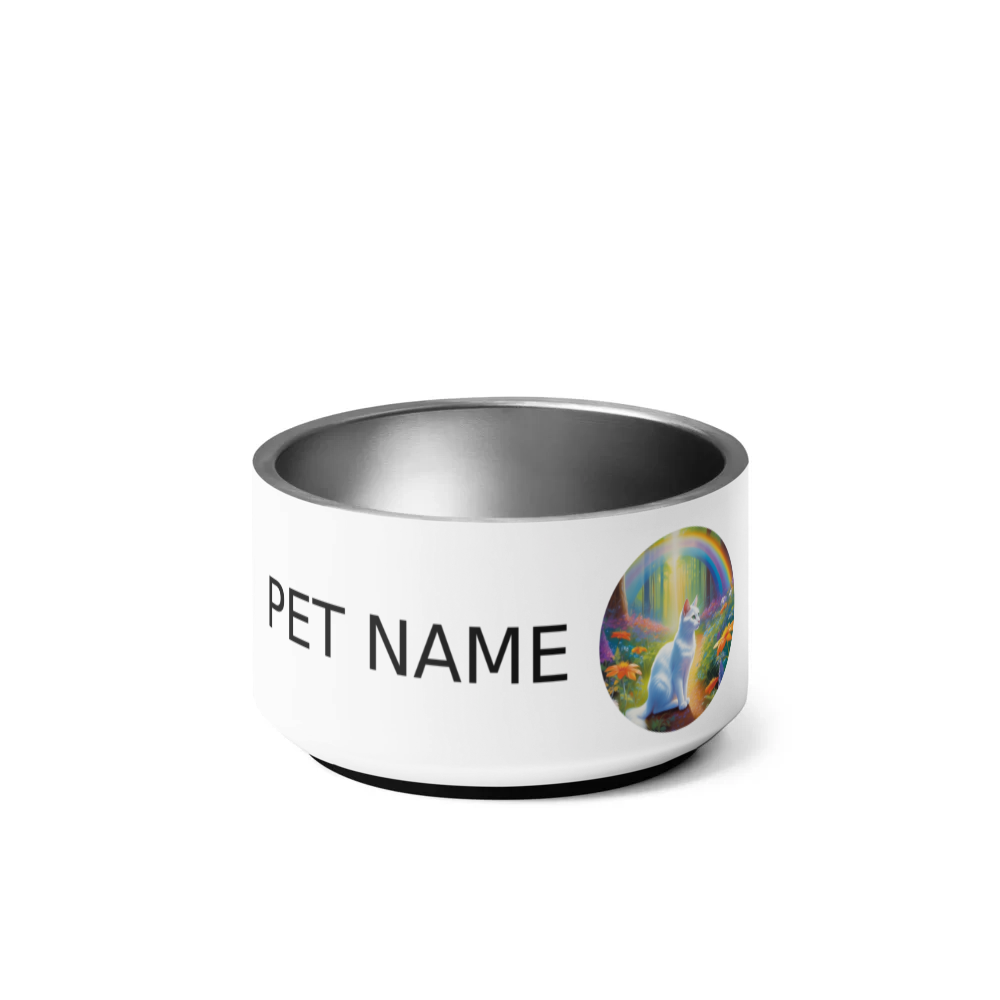 PugMug Custom White Companion Cat Pet Bowl