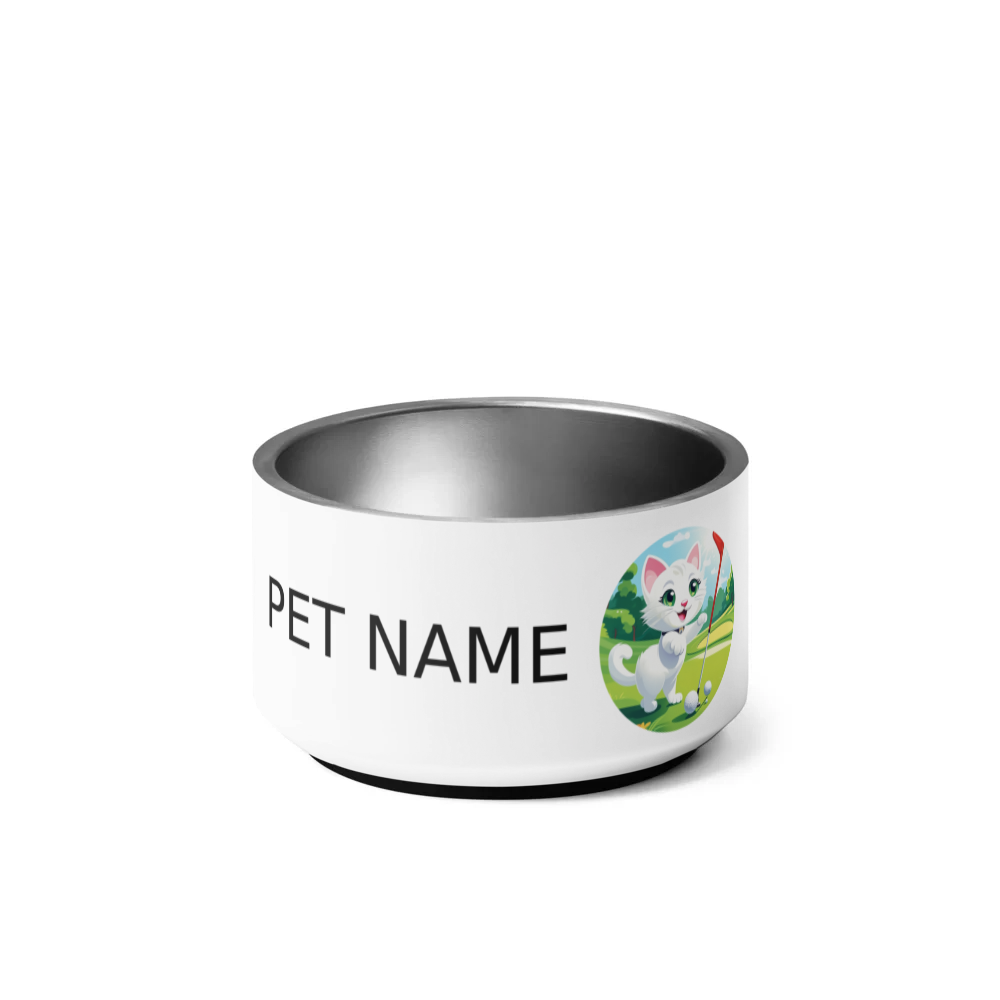 PugMug Custom White Companion Cat Pet Bowl