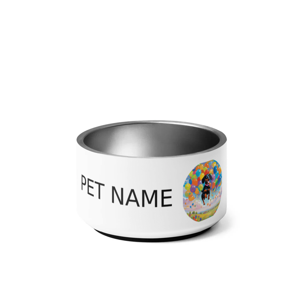 PugMug Custom Black Dachshund Pet Bowl