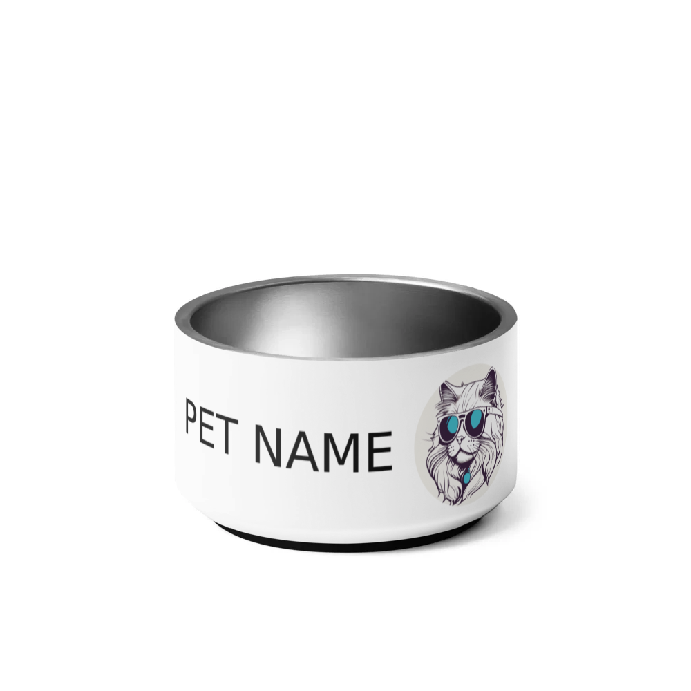PugMug Custom White Persian Cat Pet Bowl