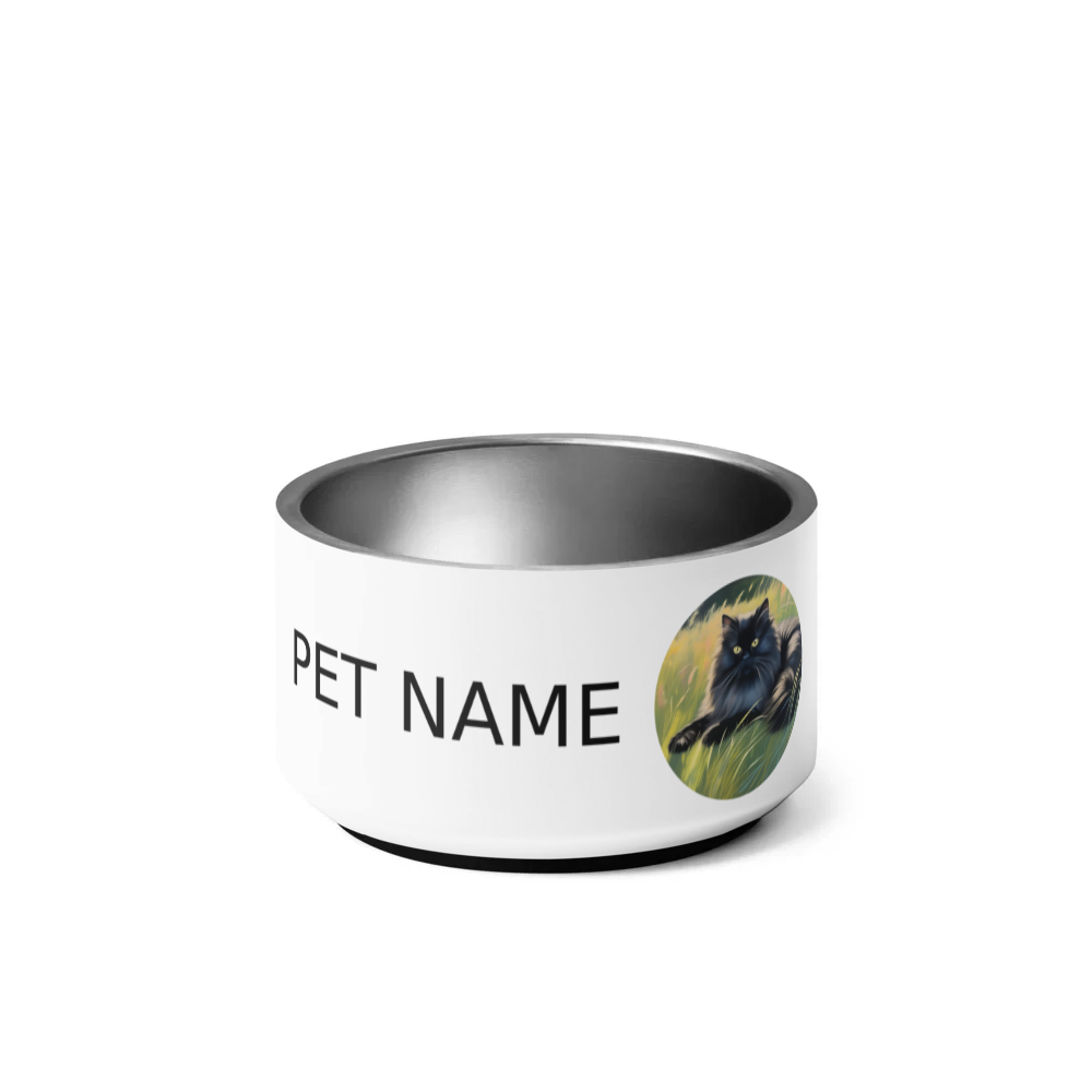 PugMug Custom Black Persian Cat Pet Bowl