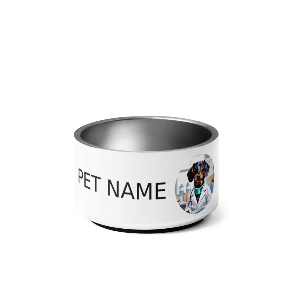 PugMug Custom Black Dachshund Pet Bowl