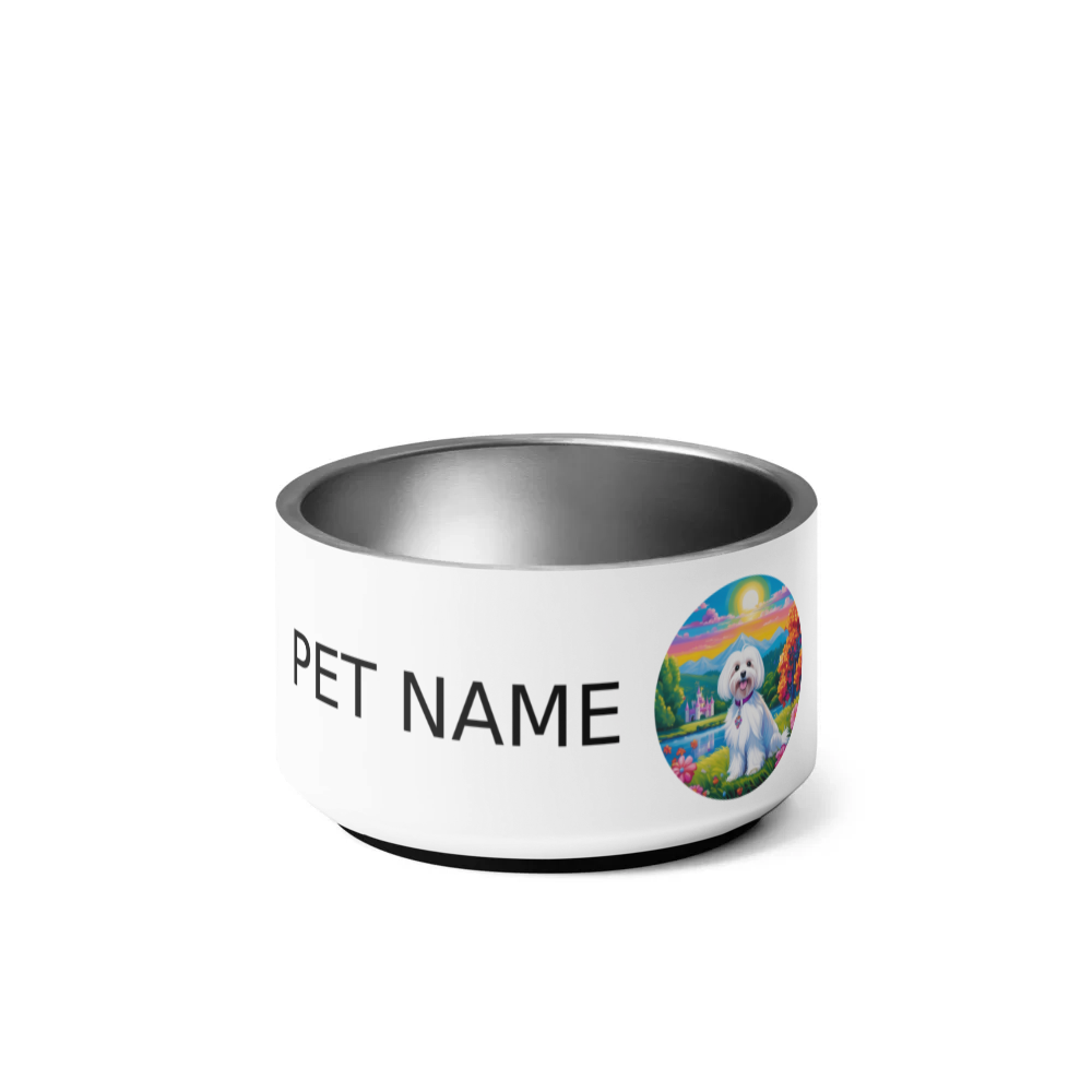 PugMug Custom White Havanese Dog Pet Bowl