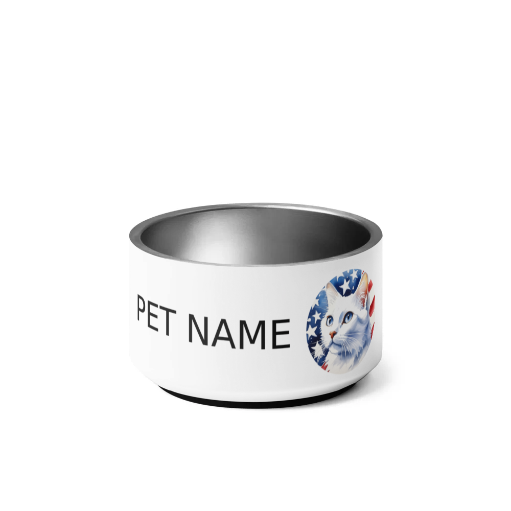 PugMug Custom White Companion Cat Pet Bowl