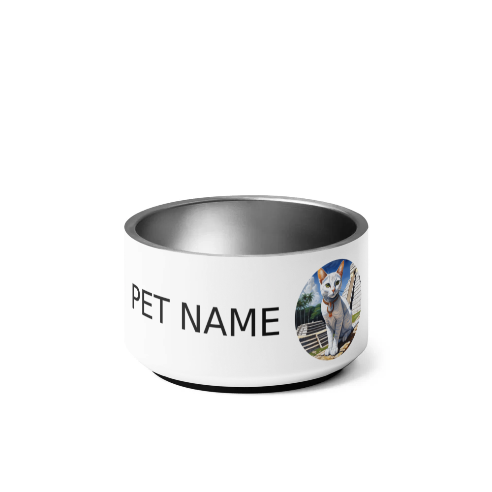 PugMug Custom White Companion Cat Pet Bowl