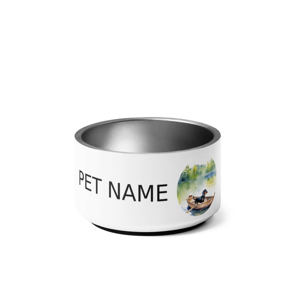 PugMug Custom Black Dachshund Pet Bowl
