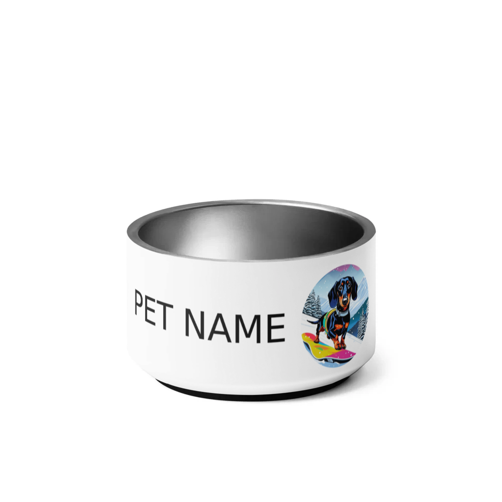 PugMug Custom Black Dachshund Pet Bowl