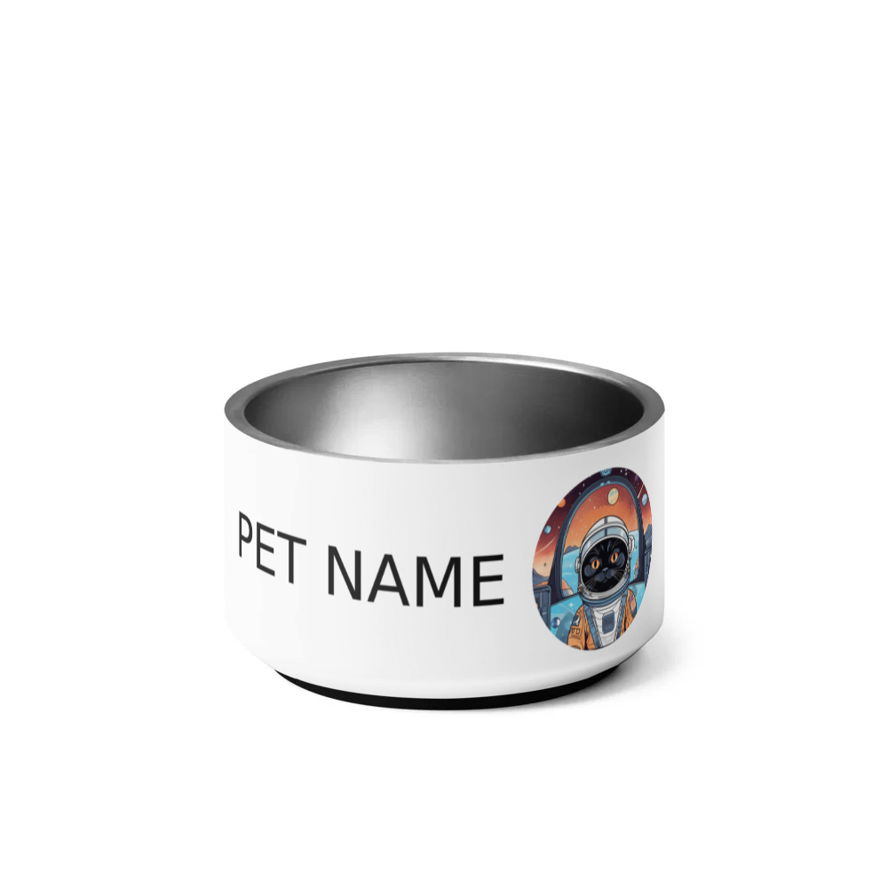 PugMug Custom Black Scottish Fold Cat Pet Bowl