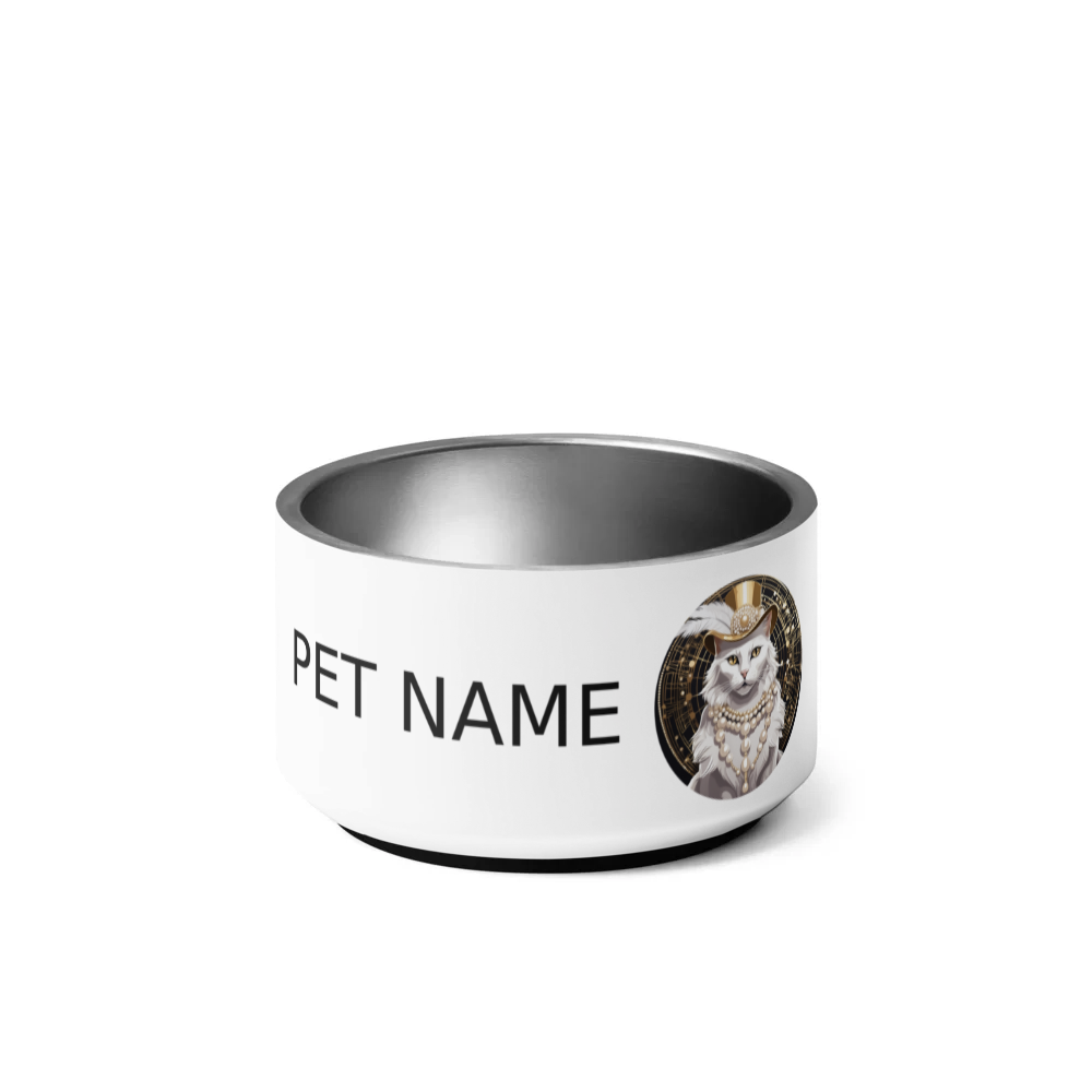 PugMug Custom White Companion Cat Pet Bowl
