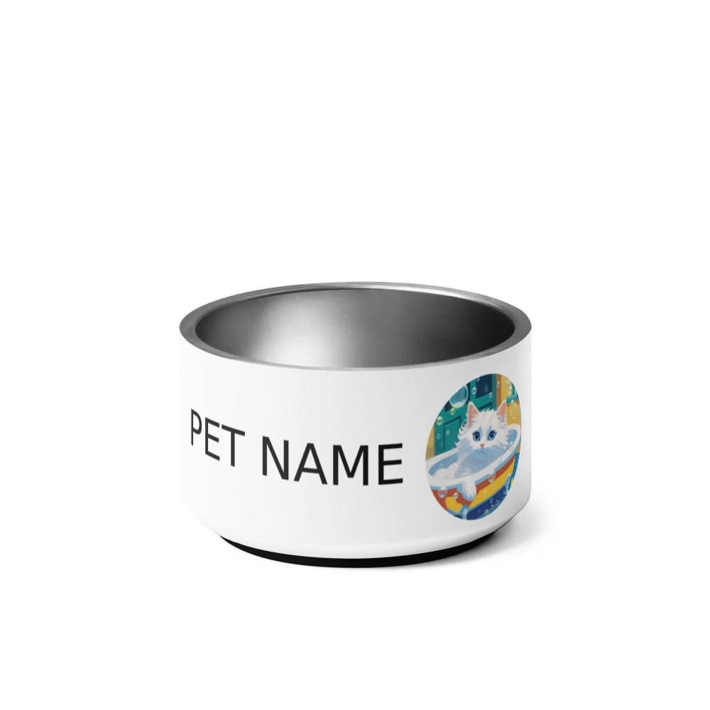 PugMug Custom White Ragdoll Cat Pet Bowl