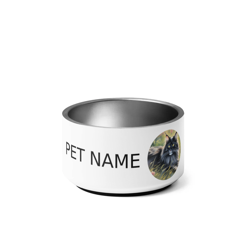 PugMug Custom Black Maine Coon Cat Pet Bowl