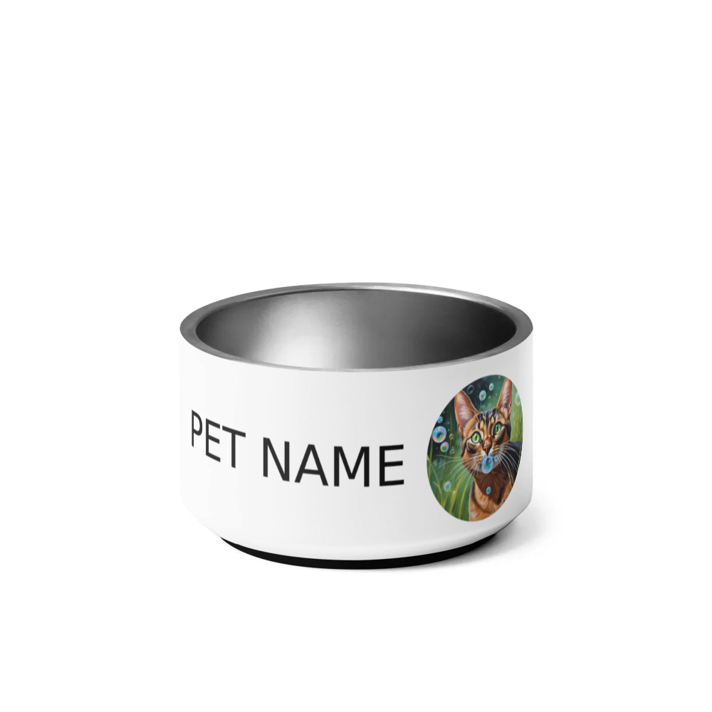 PugMug Custom Tabby Abyssinian Cat Pet Bowl