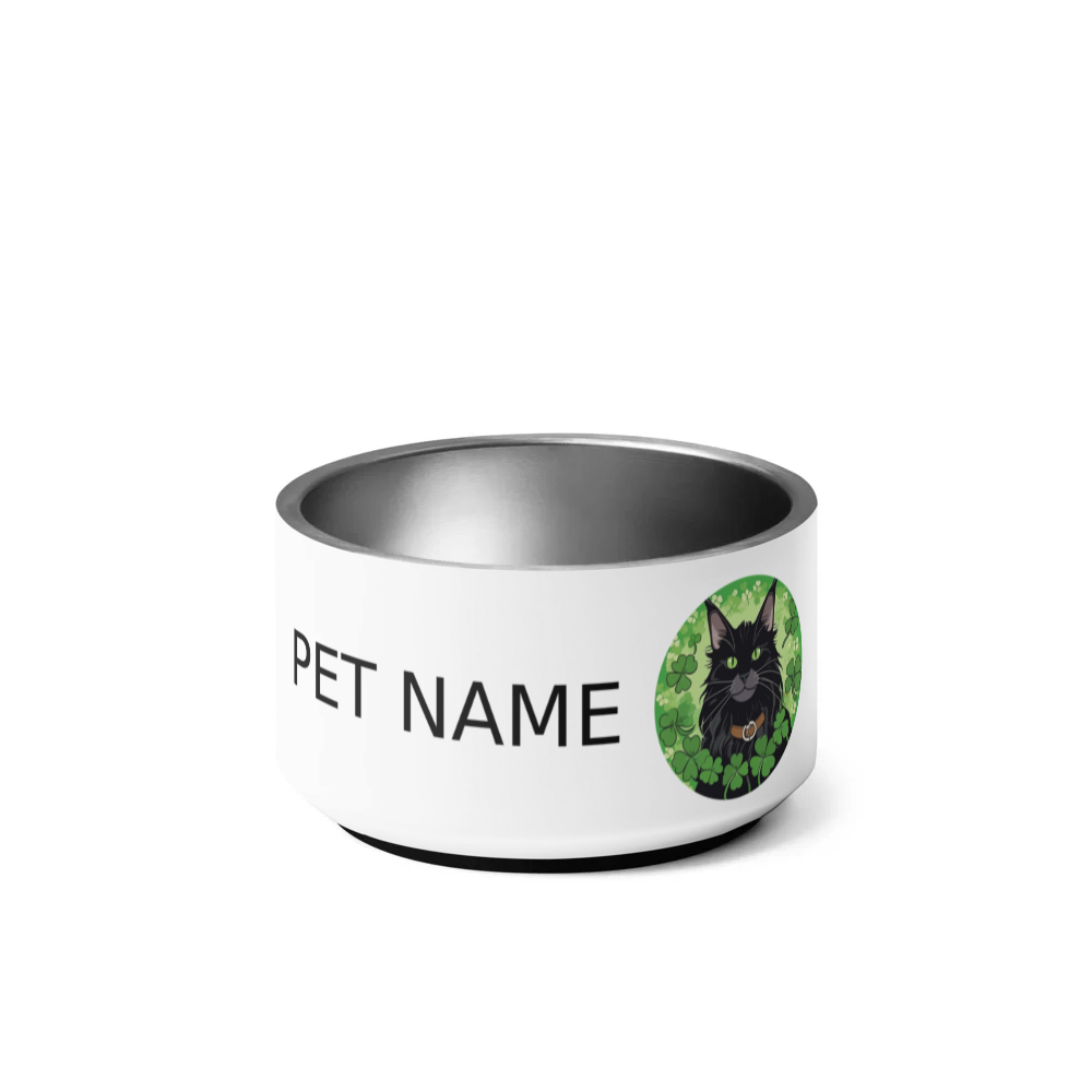 PugMug Custom Black Maine Coon Cat Pet Bowl