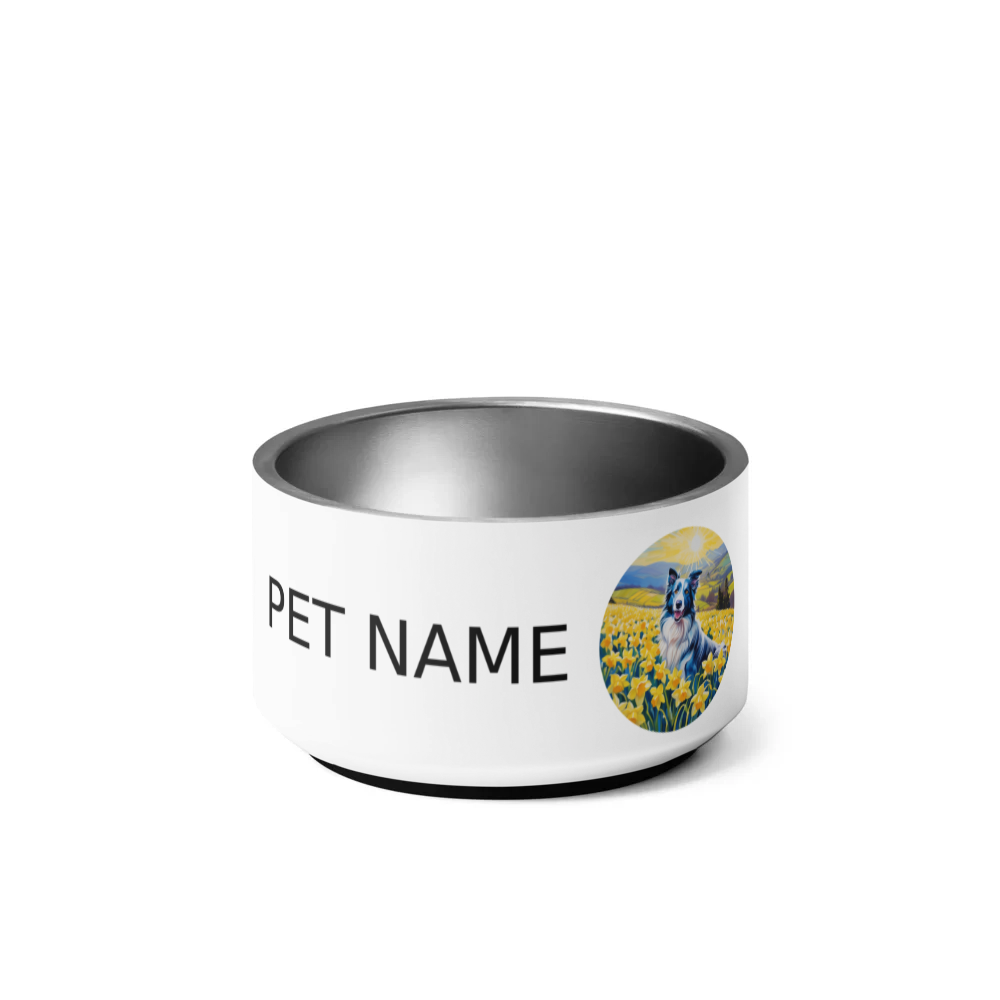 PugMug Custom Blue Merle Border Collie Pet Bowl