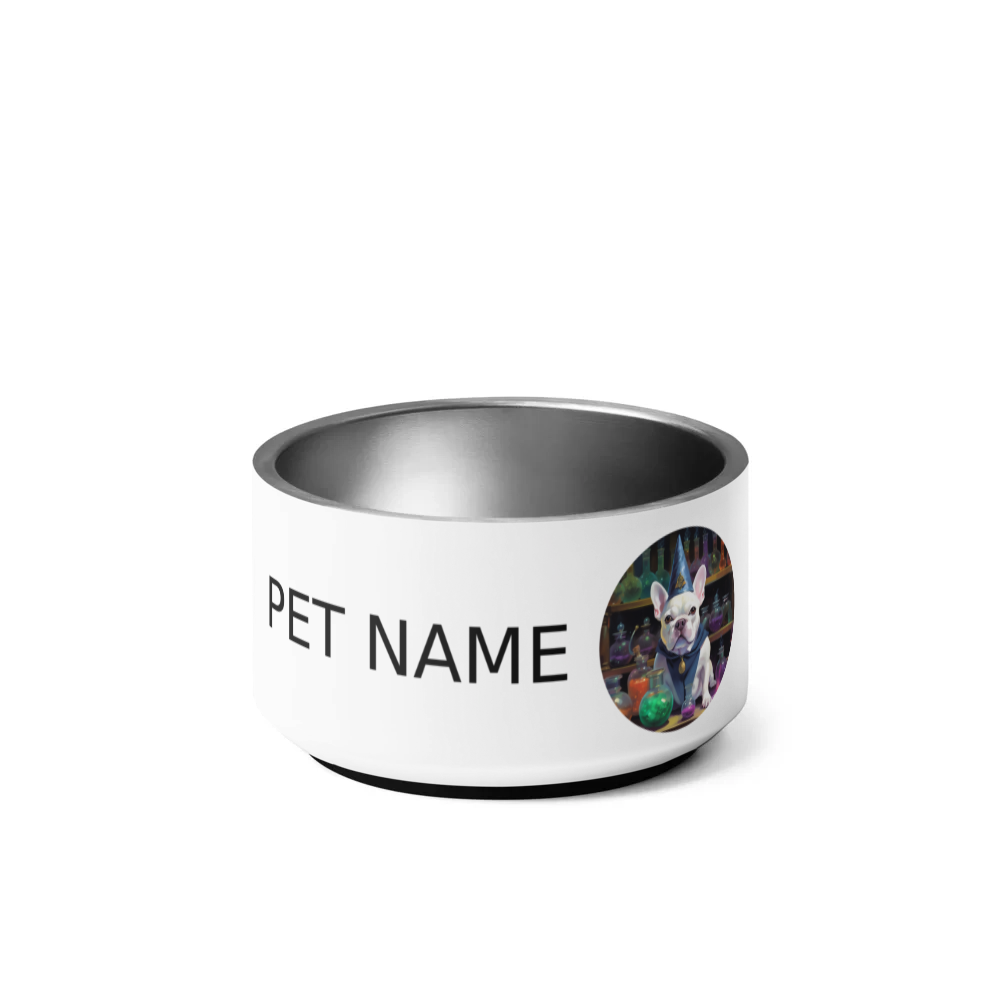 PugMug Custom White French Bulldog Pet Bowl