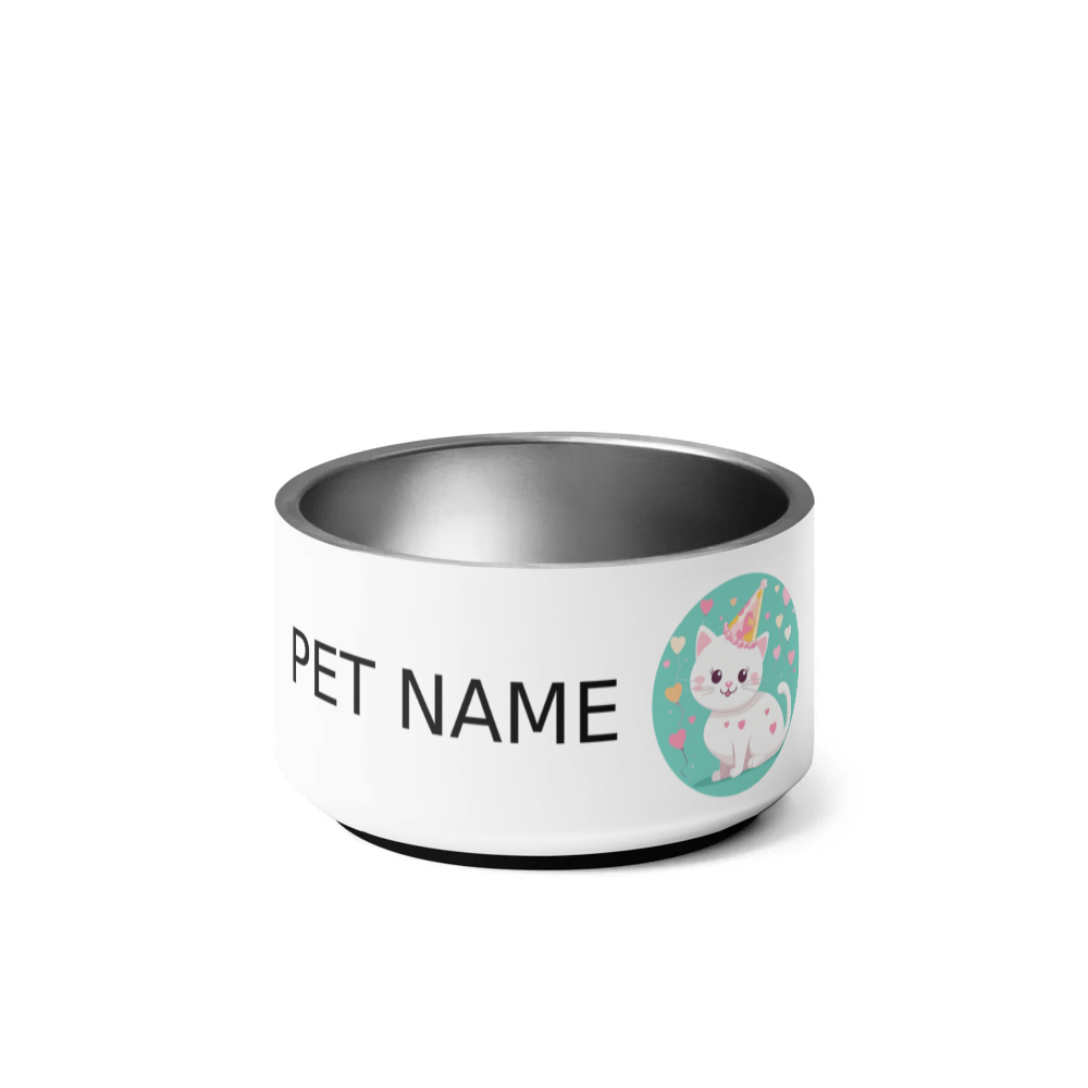 PugMug Custom White Companion Cat Pet Bowl