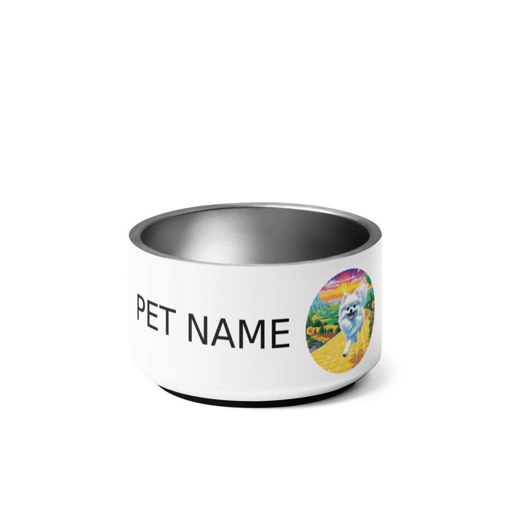 PugMug Custom White Pomeranian Pet Bowl