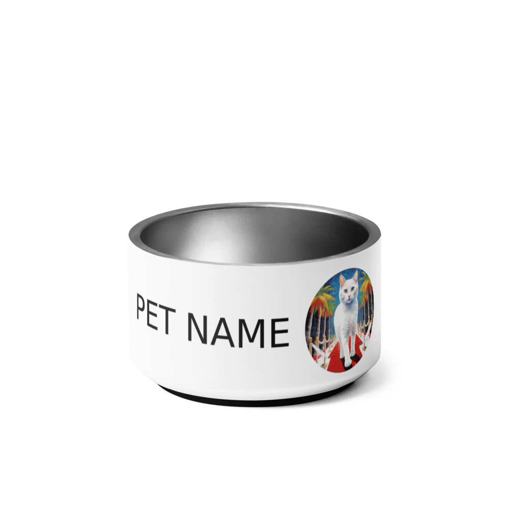 PugMug Custom White Companion Cat Pet Bowl