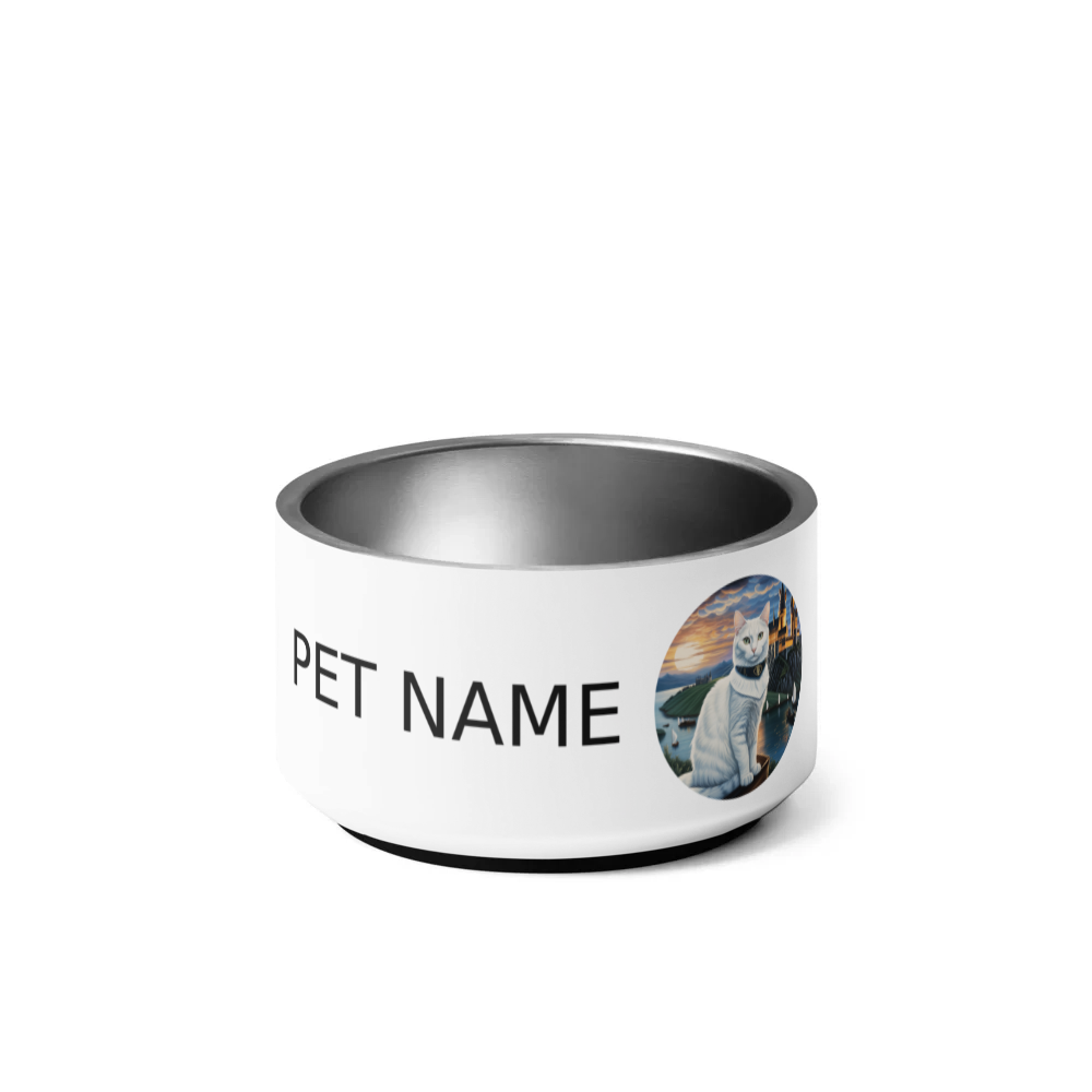 PugMug Custom White Companion Cat Pet Bowl