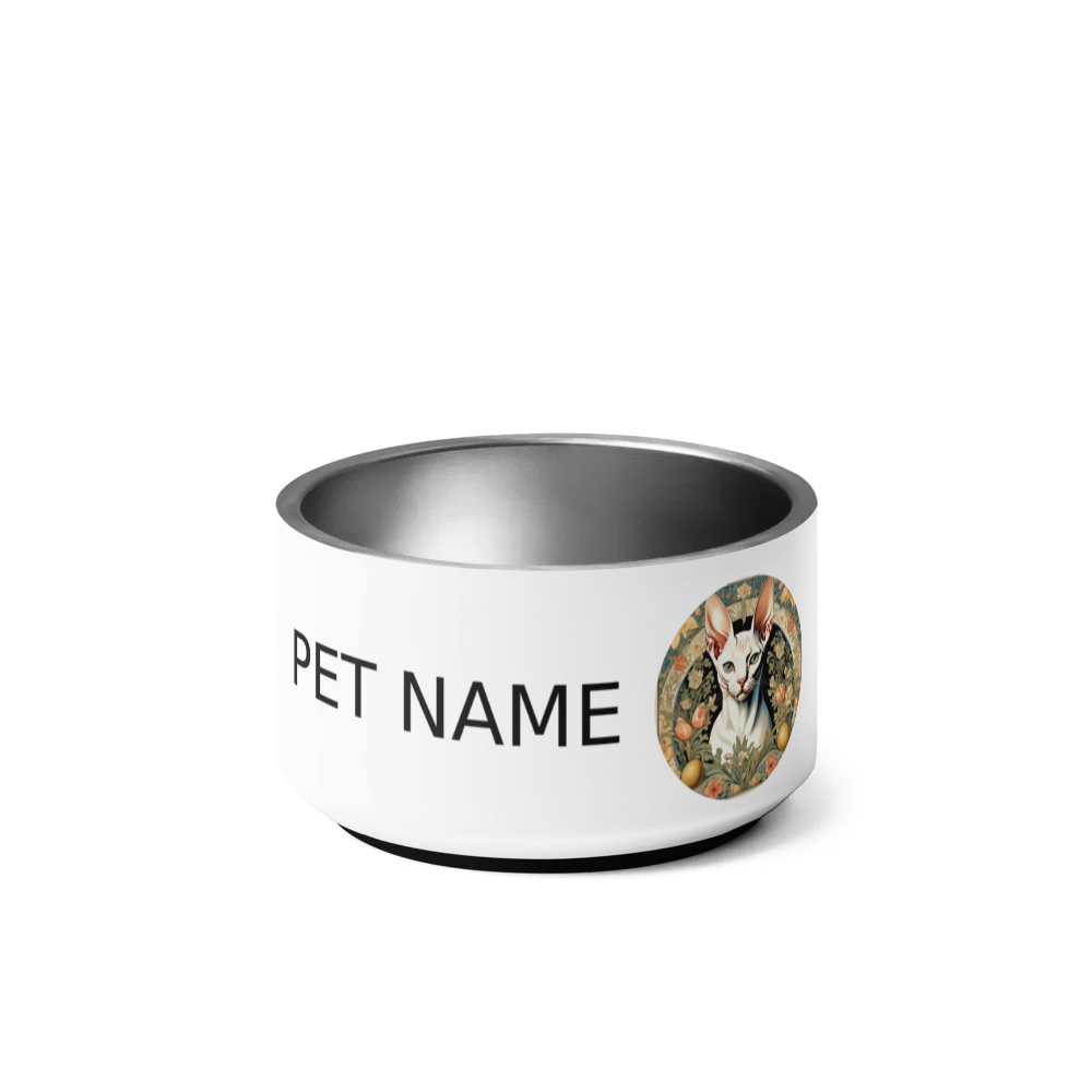 PugMug Custom White Sphynx Cat Pet Bowl