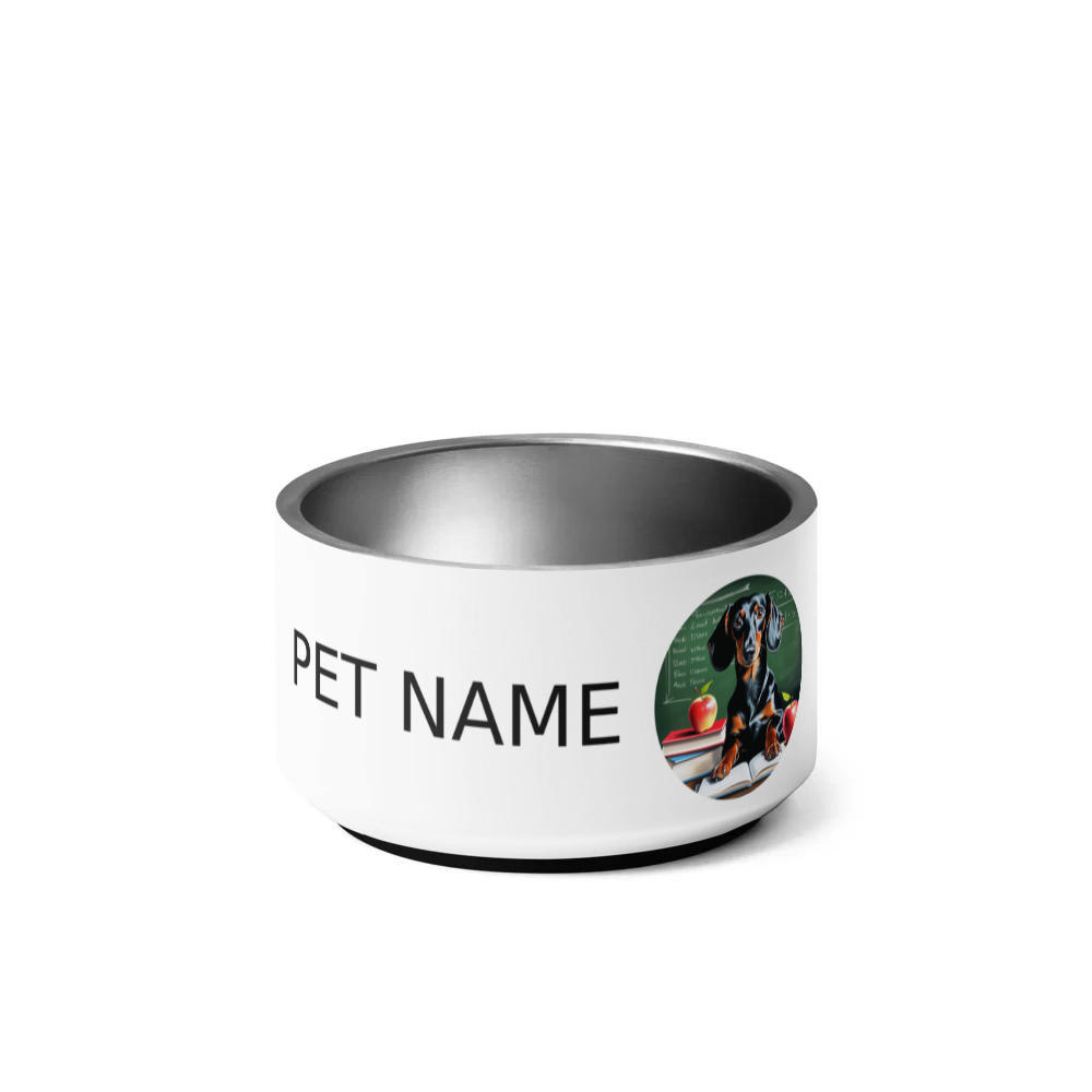 PugMug Custom Black Dachshund Pet Bowl