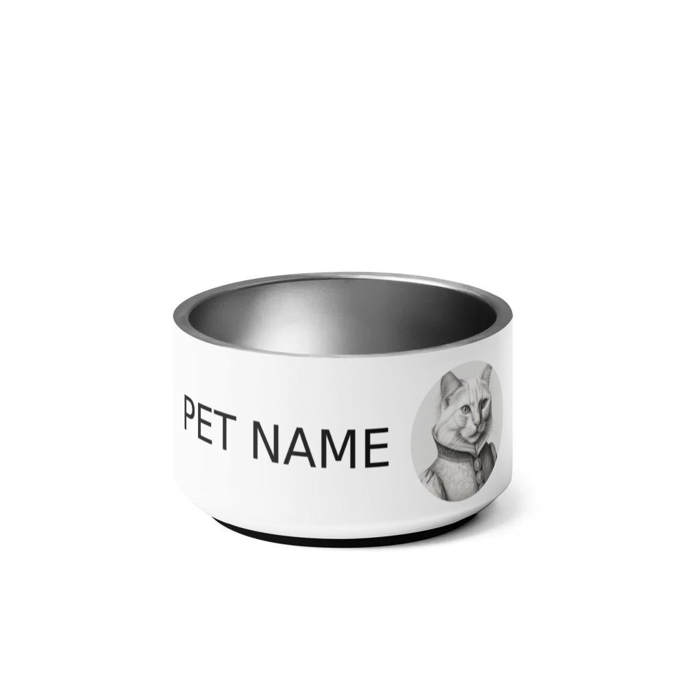 PugMug Custom White Companion Cat Pet Bowl