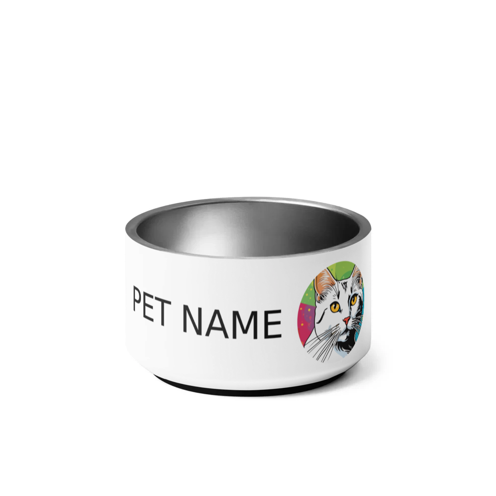 PugMug Custom White Companion Cat Pet Bowl